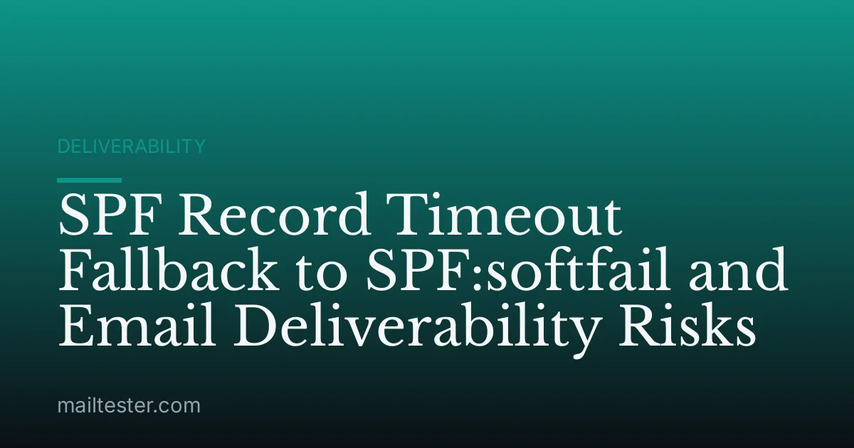 SPF Record Timeout Fallback to SPF:softfail and Email Deliverability Risks