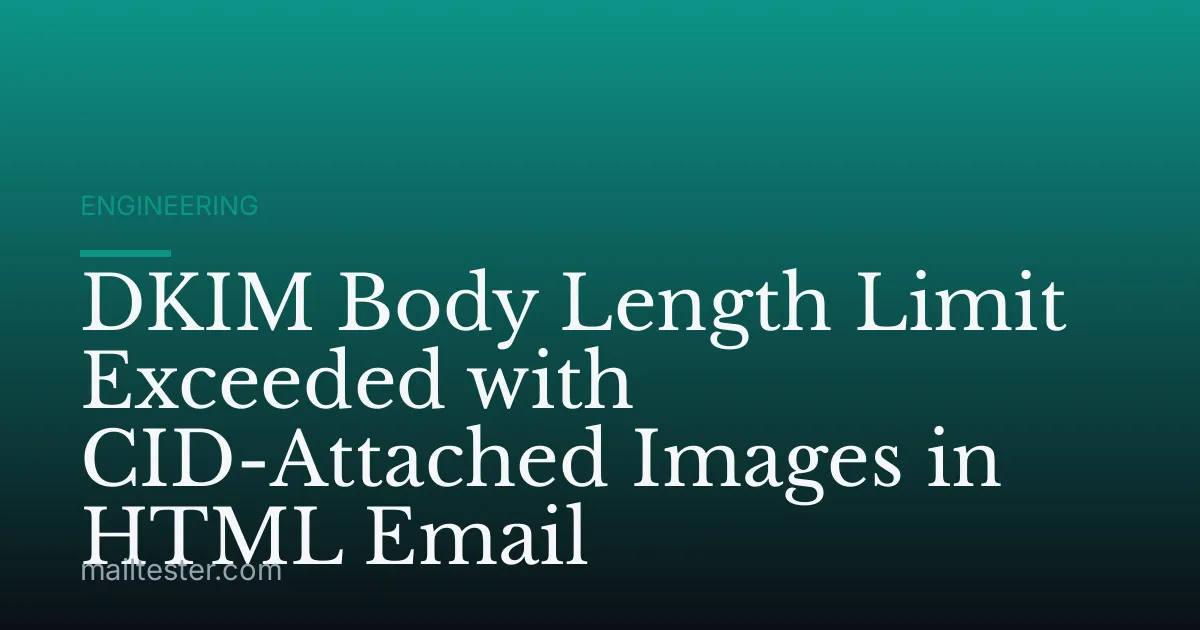 DKIM Body Length Limit Exceeded with CID-Attached Images in HTML Email