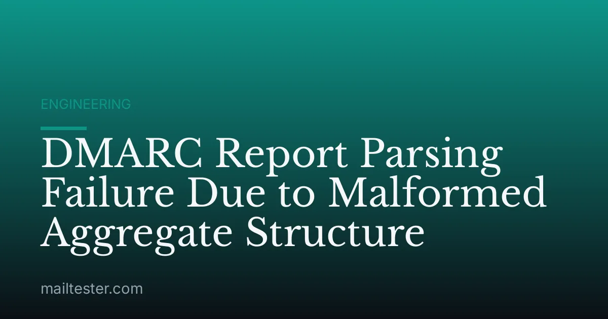 DMARC Report Parsing Failure Due to Malformed Aggregate Structure