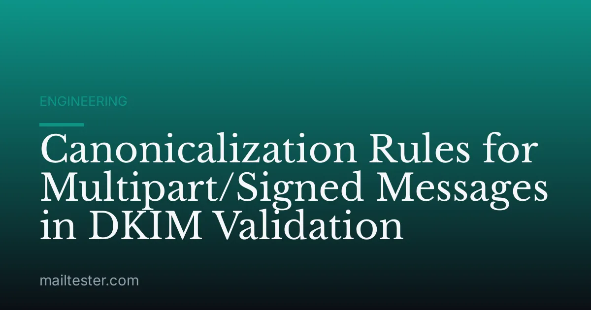 Canonicalization Rules for Multipart/Signed Messages in DKIM Validation