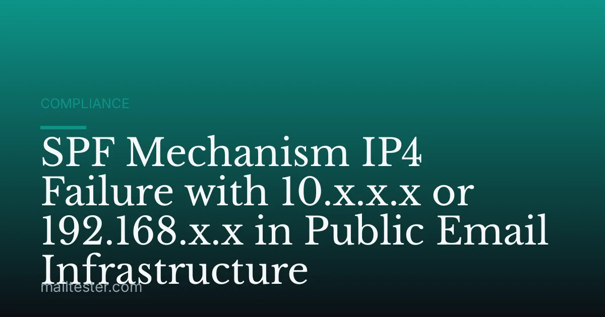 SPF Mechanism IP4 Failure with 10.x.x.x or 192.168.x.x in Public Email Infrastructure
