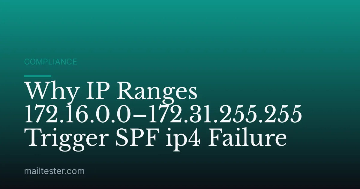 Why IP Ranges 172.16.0.0–172.31.255.255 Trigger SPF ip4 Failure