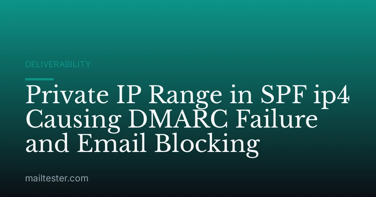 Private IP Range in SPF ip4 Causing DMARC Failure and Email Blocking