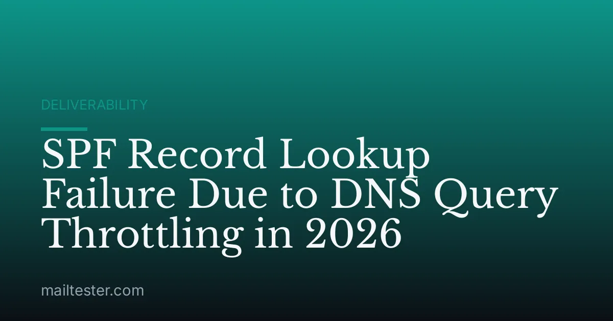 SPF Record Lookup Failure Due to DNS Query Throttling in 2026
