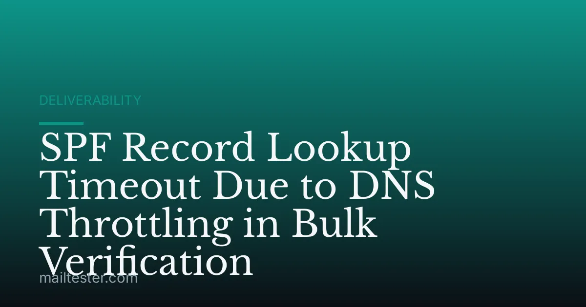 SPF Record Lookup Timeout Due to DNS Throttling in Bulk Verification