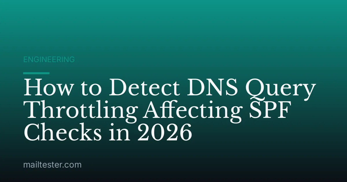 How to Detect DNS Query Throttling Affecting SPF Checks in 2026