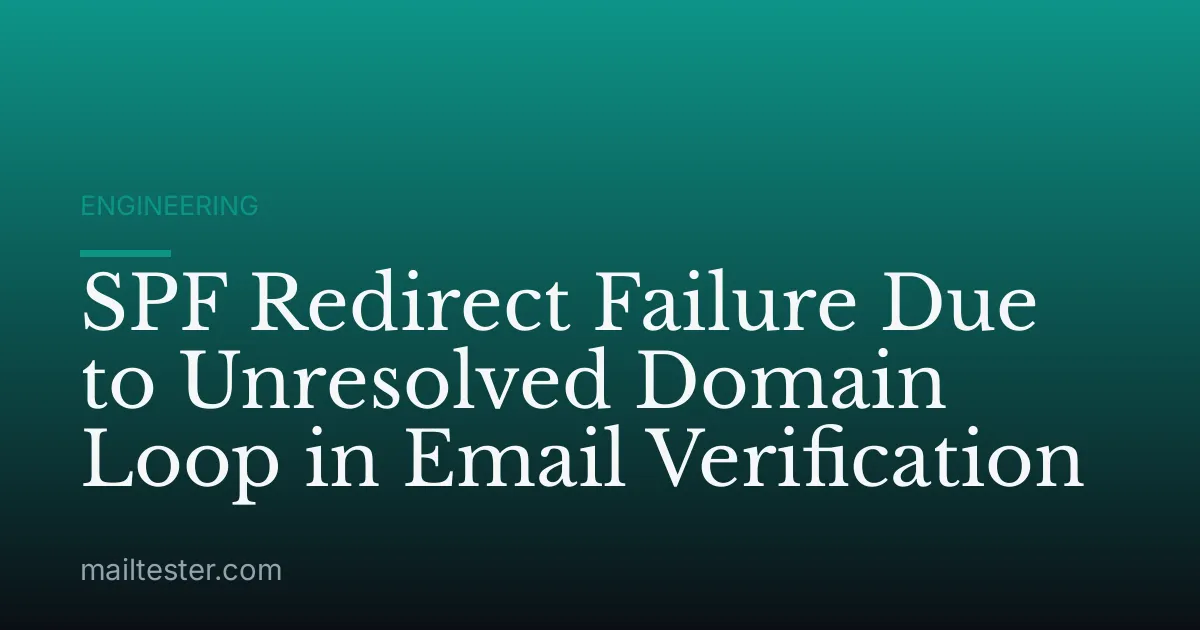 SPF Redirect Failure Due to Unresolved Domain Loop in Email Verification