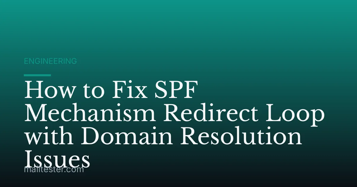 How to Fix SPF Mechanism Redirect Loop with Domain Resolution Issues