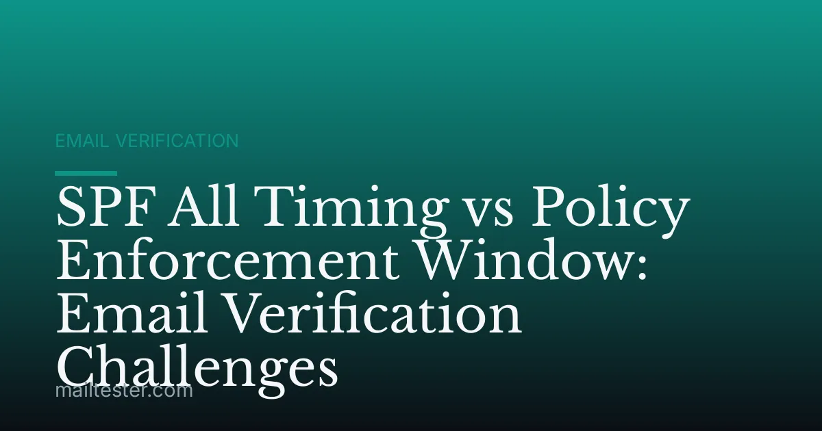 SPF All Timing vs Policy Enforcement Window: Email Verification Challenges