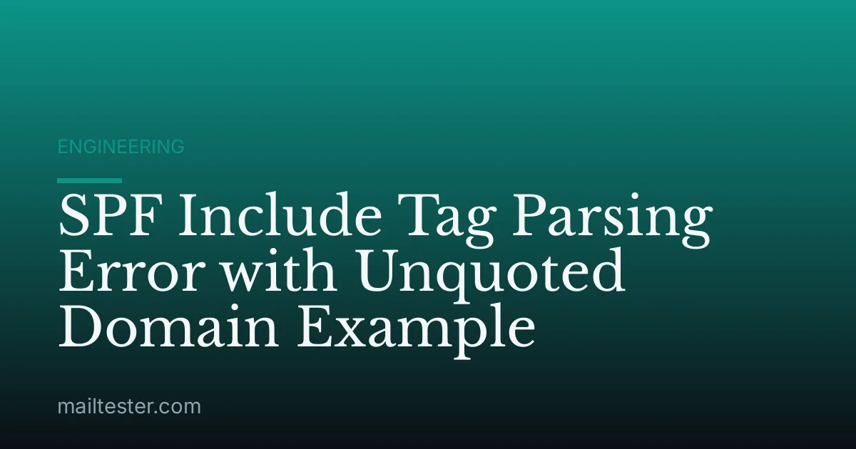 SPF Include Tag Parsing Error with Unquoted Domain Example