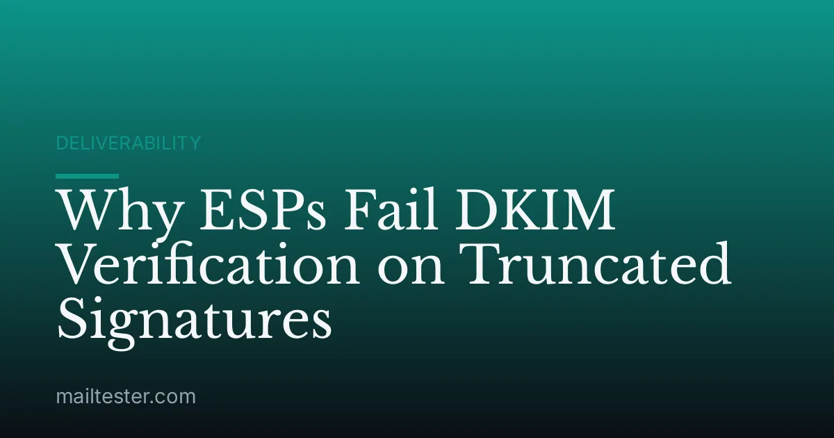 Why ESPs Fail DKIM Verification on Truncated Signatures