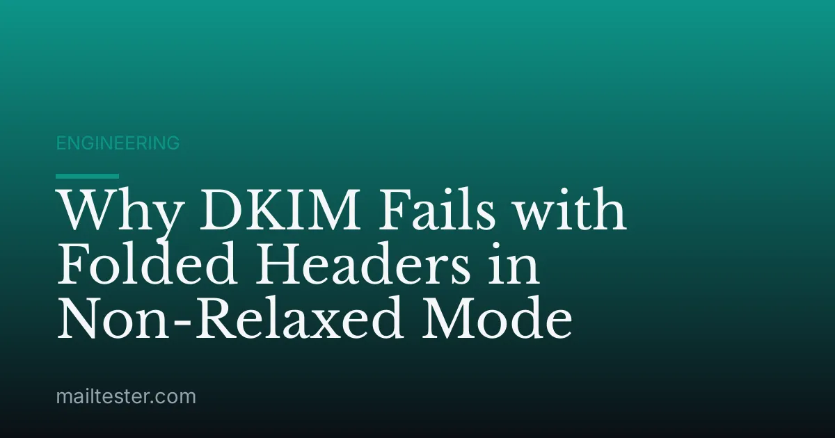 Why DKIM Fails with Folded Headers in Non-Relaxed Mode