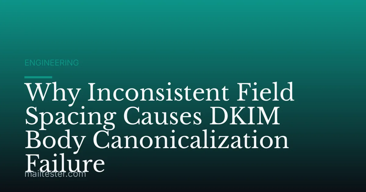Why Inconsistent Field Spacing Causes DKIM Body Canonicalization Failure