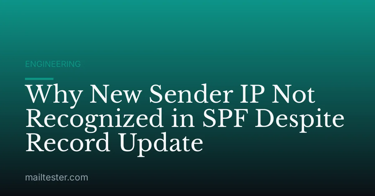 Why New Sender IP Not Recognized in SPF Despite Record Update