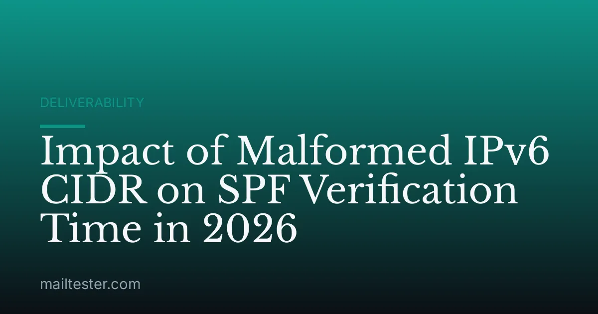 Impact of Malformed IPv6 CIDR on SPF Verification Time in 2026