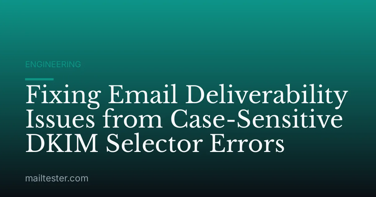 Fixing Email Deliverability Issues from Case-Sensitive DKIM Selector Errors