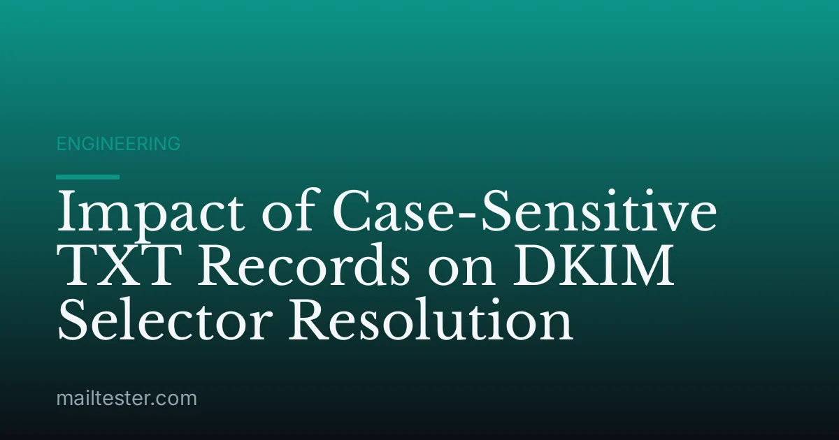 Impact of Case-Sensitive TXT Records on DKIM Selector Resolution