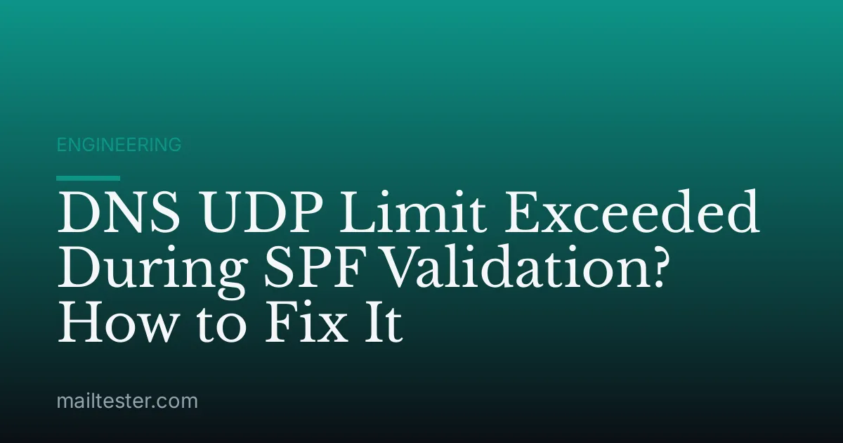 DNS UDP Limit Exceeded During SPF Validation? How to Fix It