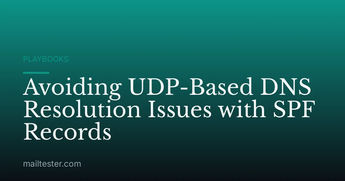 Avoiding UDP-Based DNS Resolution Issues with SPF Records