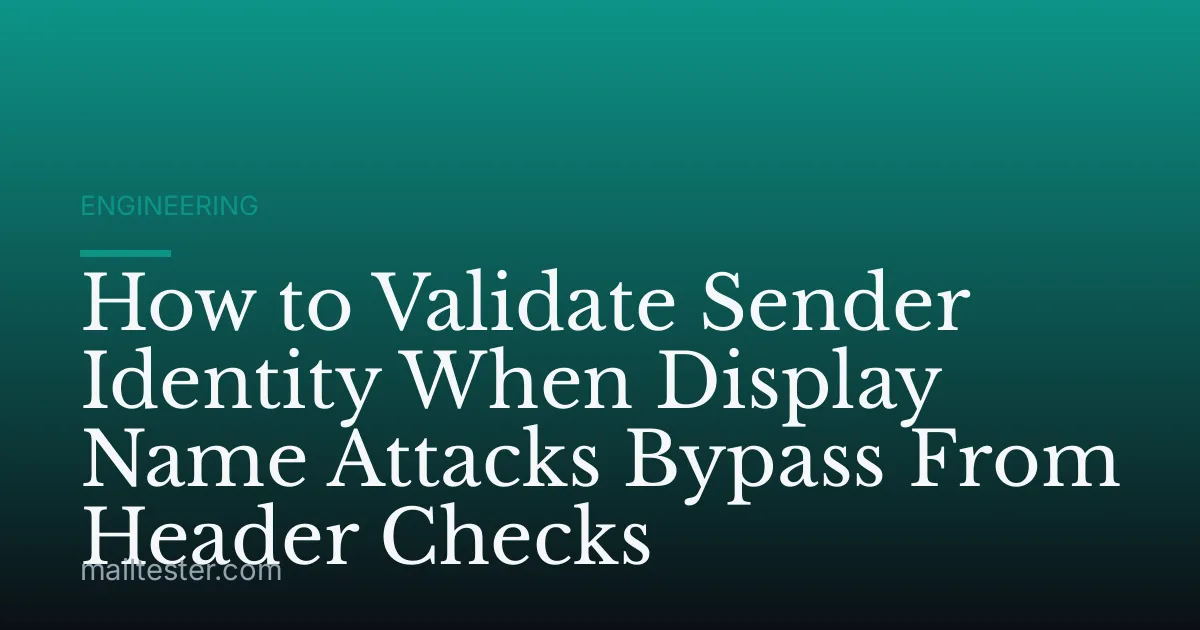 How to Validate Sender Identity When Display Name Attacks Bypass From Header Checks
