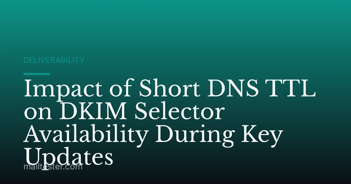 Impact of Short DNS TTL on DKIM Selector Availability During Key Updates