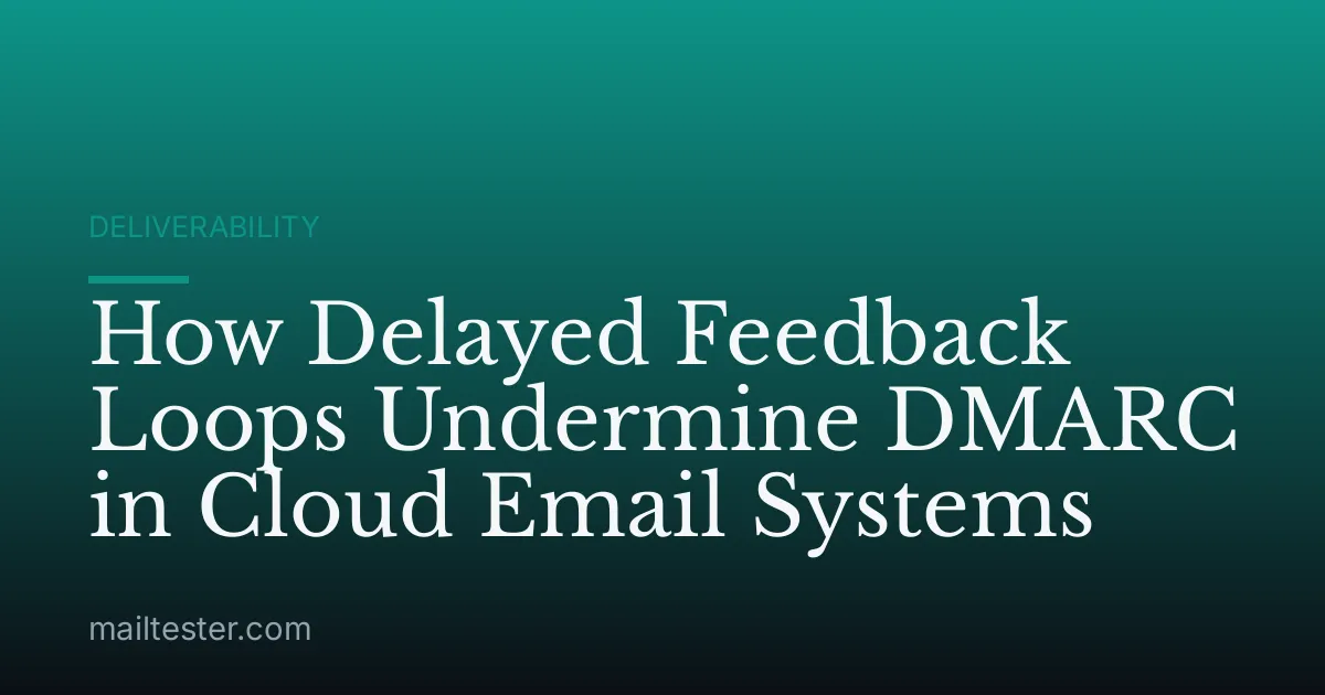How Delayed Feedback Loops Undermine DMARC in Cloud Email Systems
