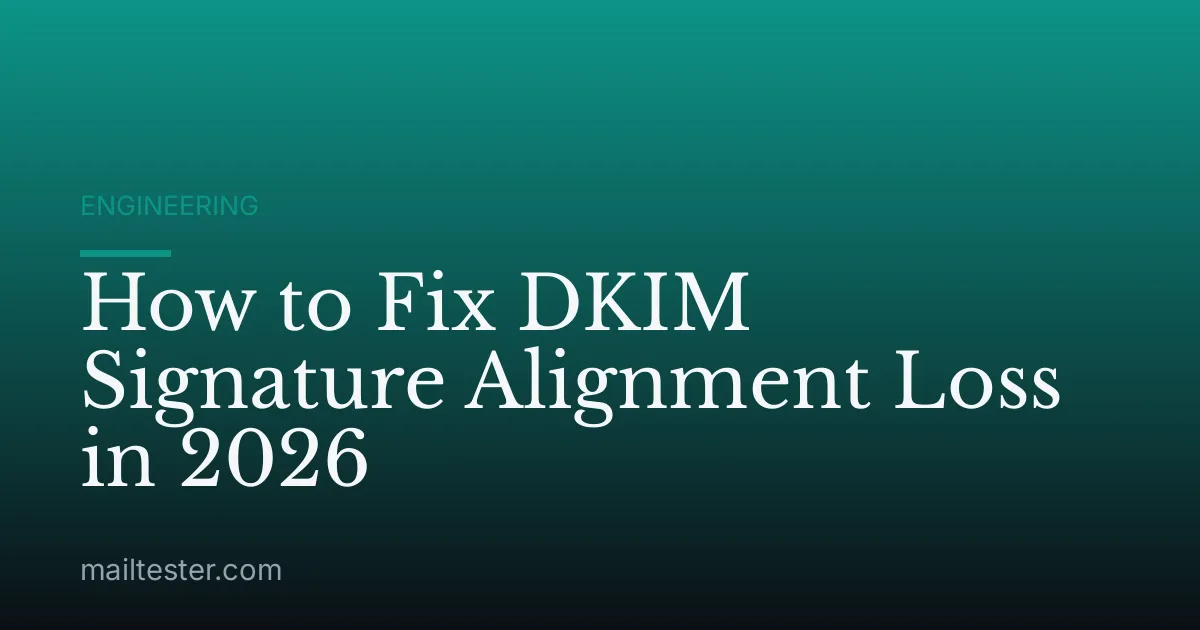 How to Fix DKIM Signature Alignment Loss in 2026