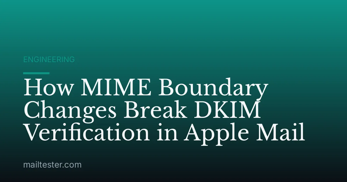 How MIME Boundary Changes Break DKIM Verification in Apple Mail