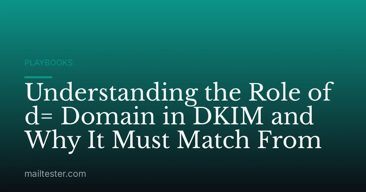 Understanding the Role of d= Domain in DKIM and Why It Must Match From