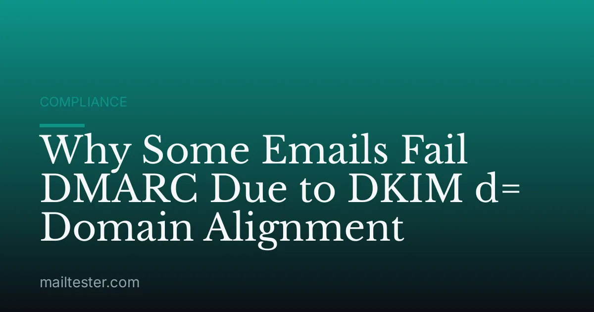 Why Some Emails Fail DMARC Due to DKIM d= Domain Alignment