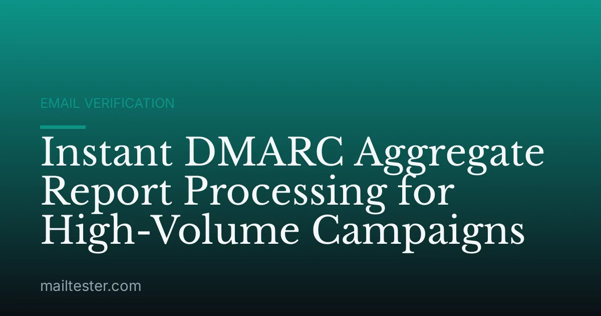 Instant DMARC Aggregate Report Processing for High-Volume Campaigns