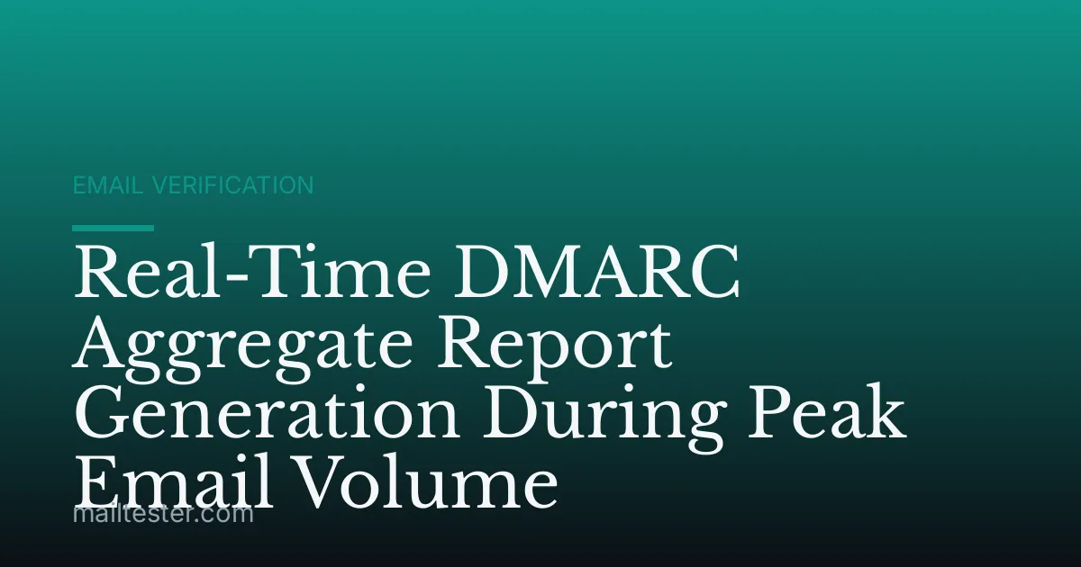 Real-Time DMARC Aggregate Report Generation During Peak Email Volume