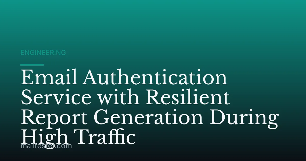 Email Authentication Service with Resilient Report Generation During High Traffic
