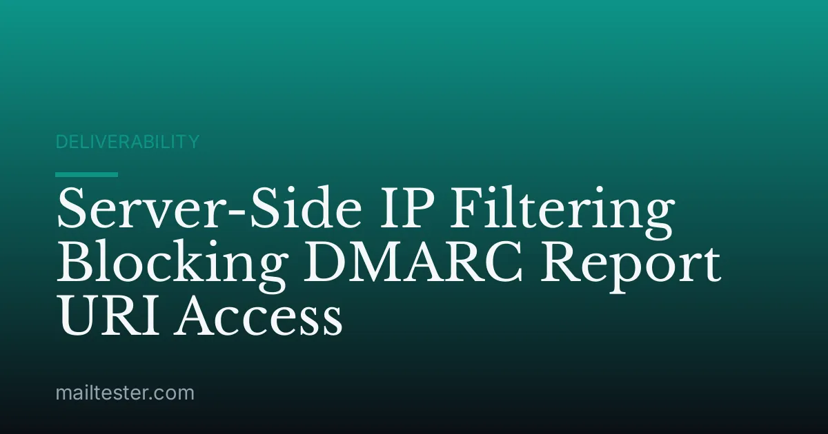Server-Side IP Filtering Blocking DMARC Report URI Access