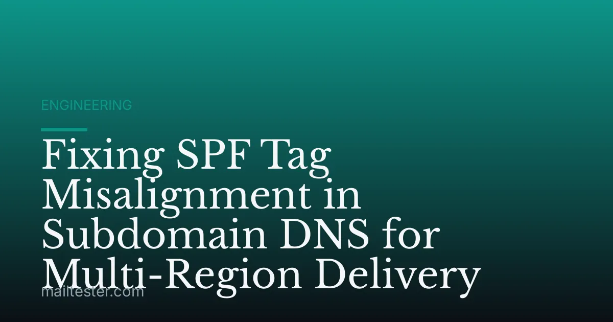 Fixing SPF Tag Misalignment in Subdomain DNS for Multi-Region Delivery
