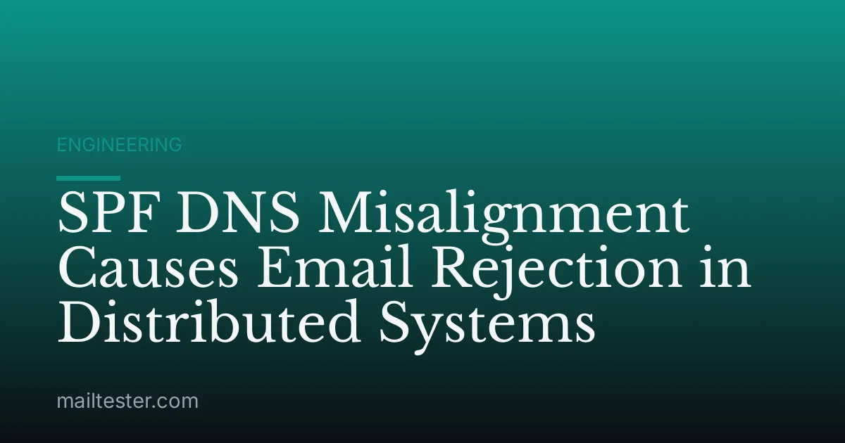 SPF DNS Misalignment Causes Email Rejection in Distributed Systems