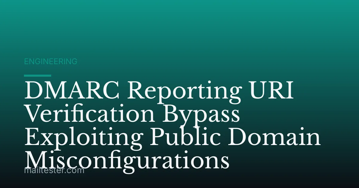 DMARC Reporting URI Verification Bypass Exploiting Public Domain Misconfigurations
