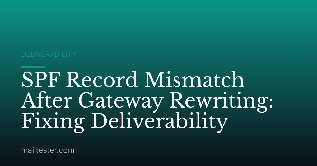 SPF Record Mismatch After Gateway Rewriting: Fixing Deliverability