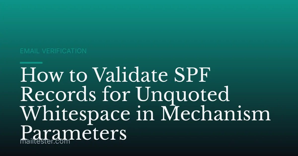 How to Validate SPF Records for Unquoted Whitespace in Mechanism Parameters