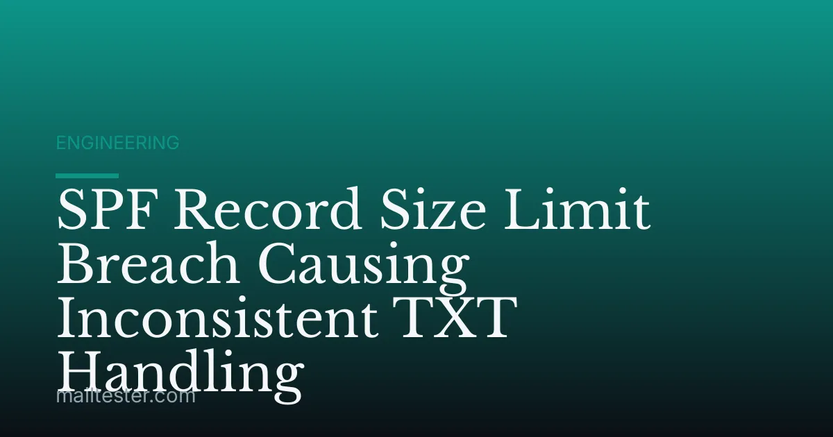 SPF Record Size Limit Breach Causing Inconsistent TXT Handling