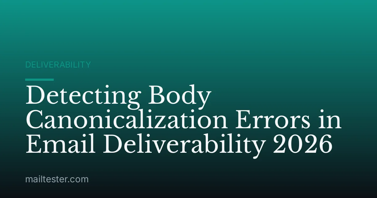 Detecting Body Canonicalization Errors in Email Deliverability 2026