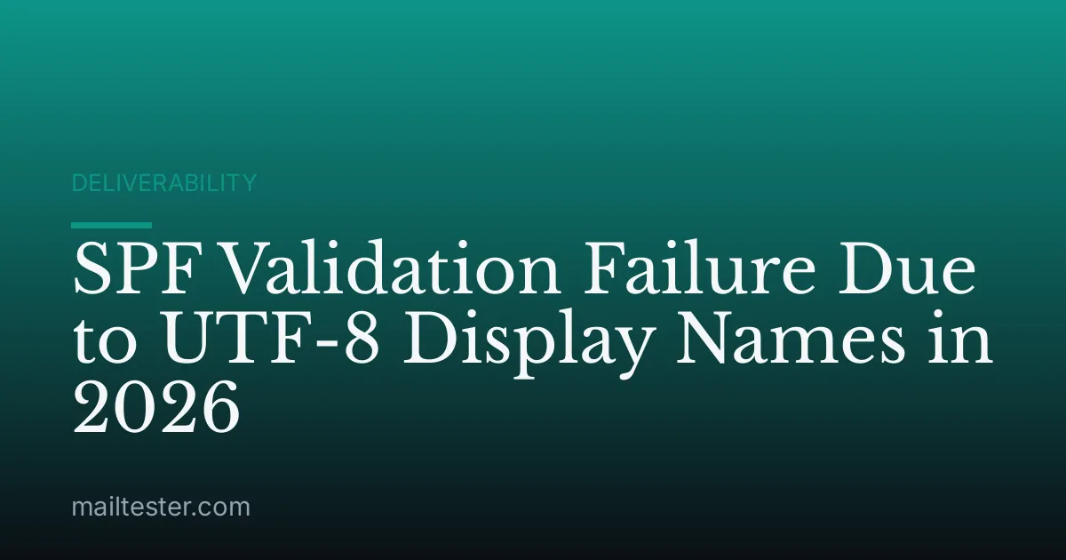 SPF Validation Failure Due to UTF-8 Display Names in 2026