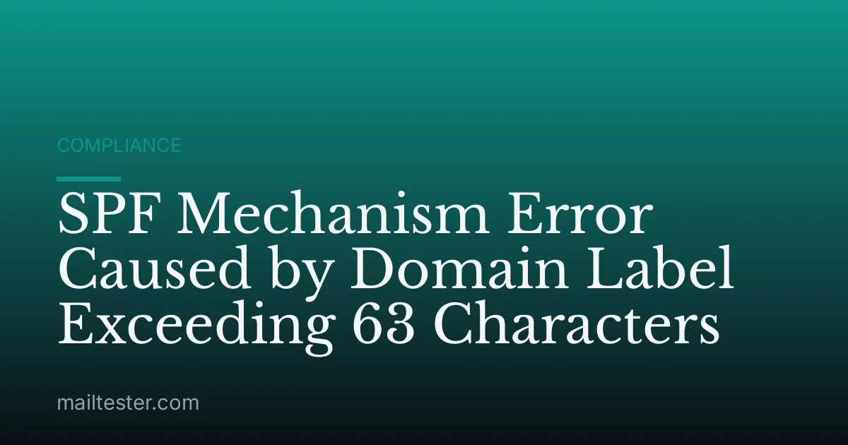 SPF Mechanism Error Caused by Domain Label Exceeding 63 Characters