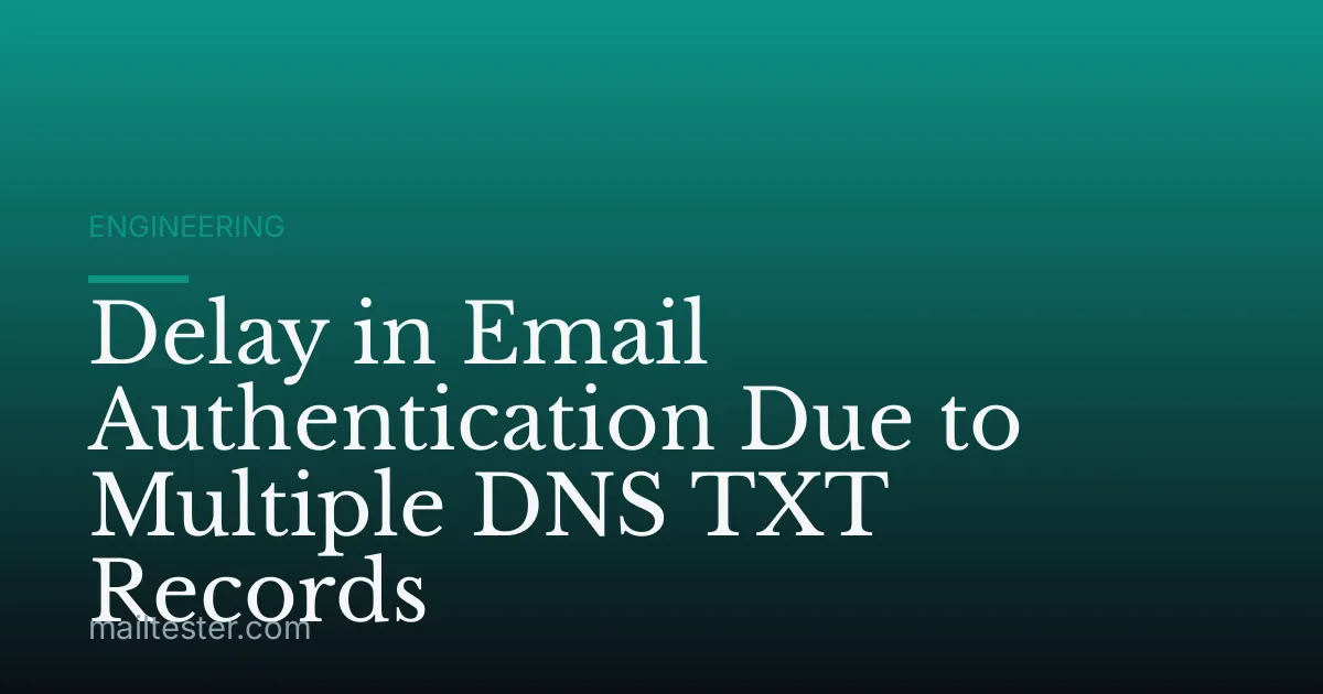 Delay in Email Authentication Due to Multiple DNS TXT Records