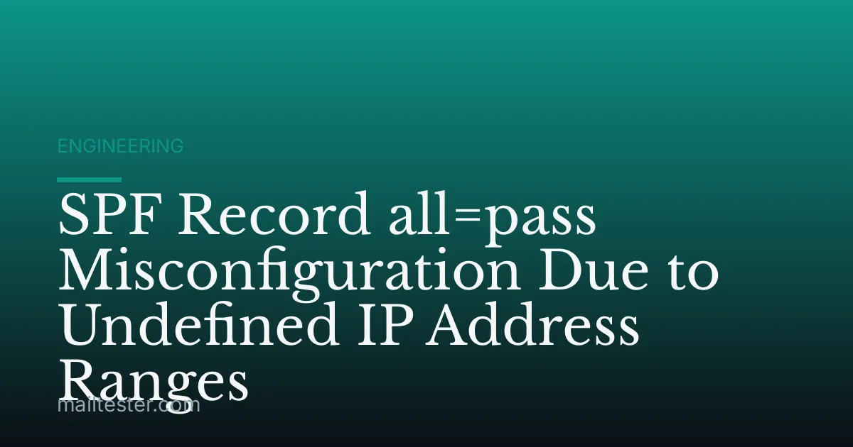 SPF Record all=pass Misconfiguration Due to Undefined IP Address Ranges