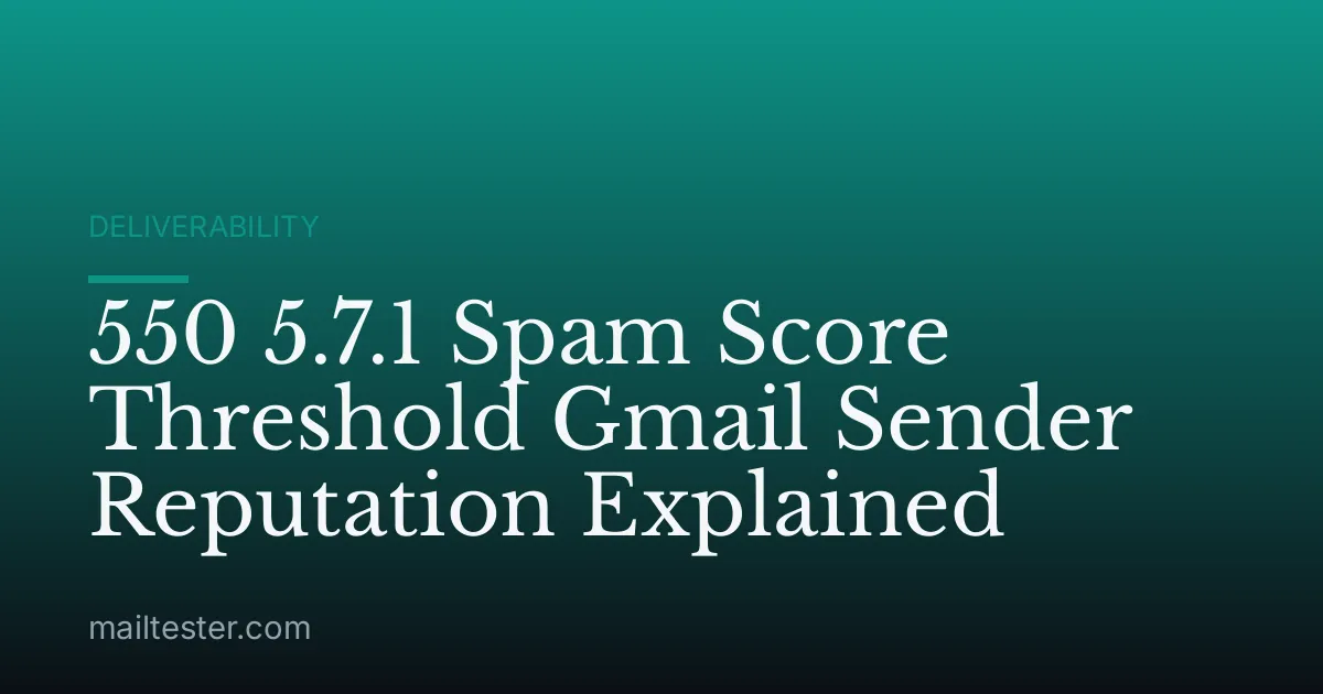 550 5.7.1 Spam Score Threshold Gmail Sender Reputation Explained