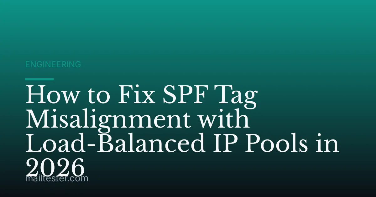 How to Fix SPF Tag Misalignment with Load-Balanced IP Pools in 2026