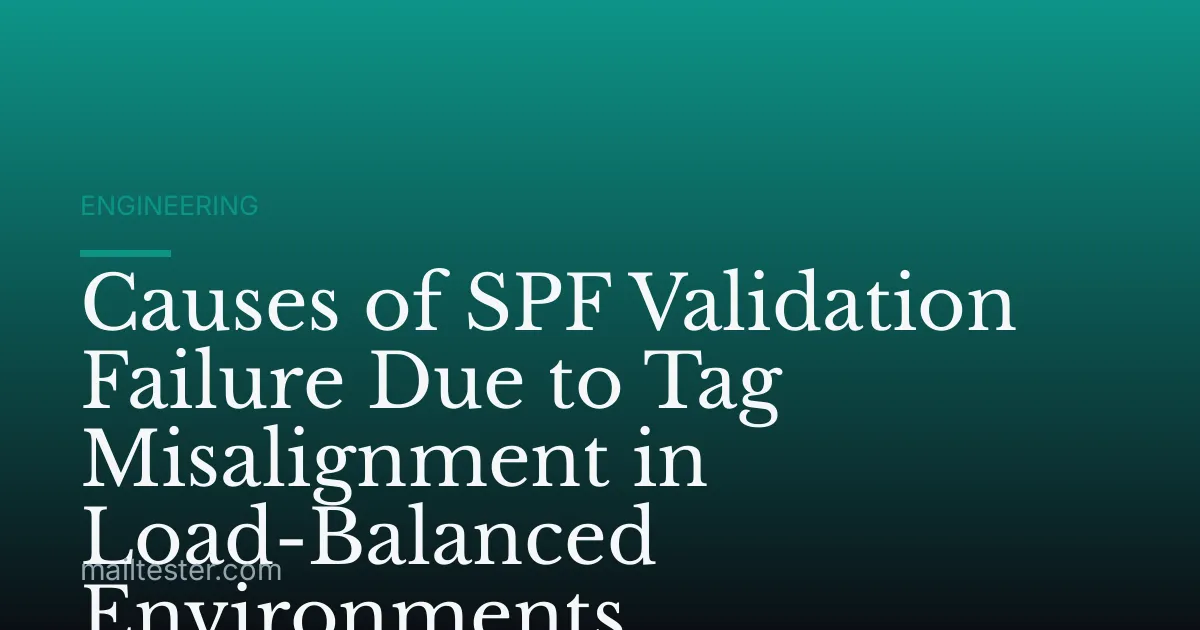 Causes of SPF Validation Failure Due to Tag Misalignment in Load-Balanced Environments