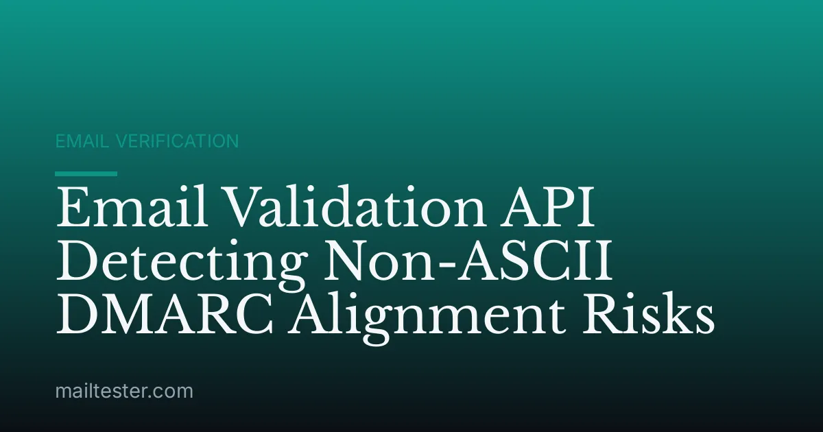 Email Validation API Detecting Non-ASCII DMARC Alignment Risks