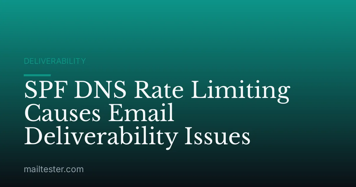 SPF DNS Rate Limiting Causes Email Deliverability Issues
